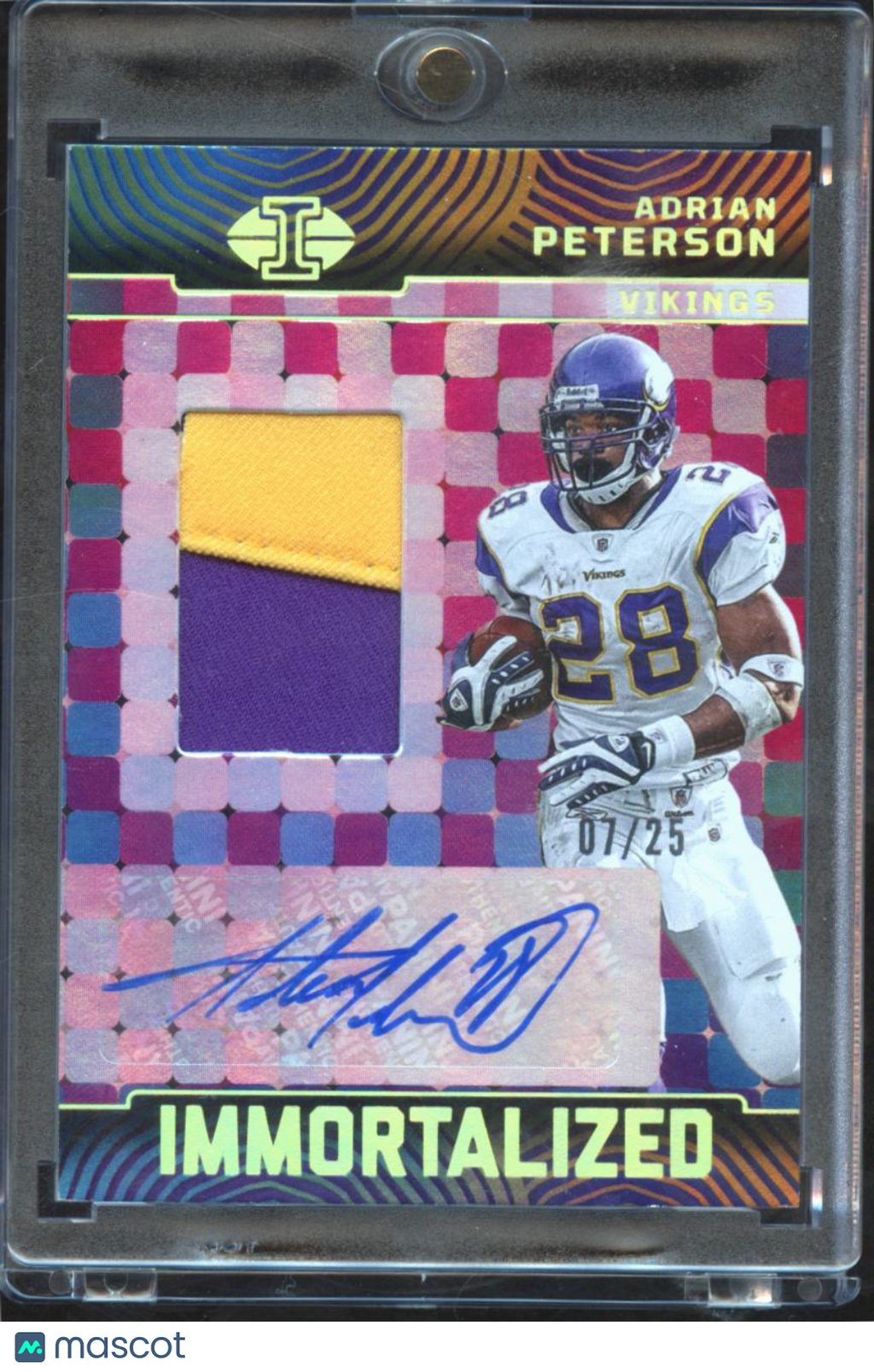 Adrian Peterson 2024 Illusions Auto Autograph 2 Color Patch 7/25 Vikings
