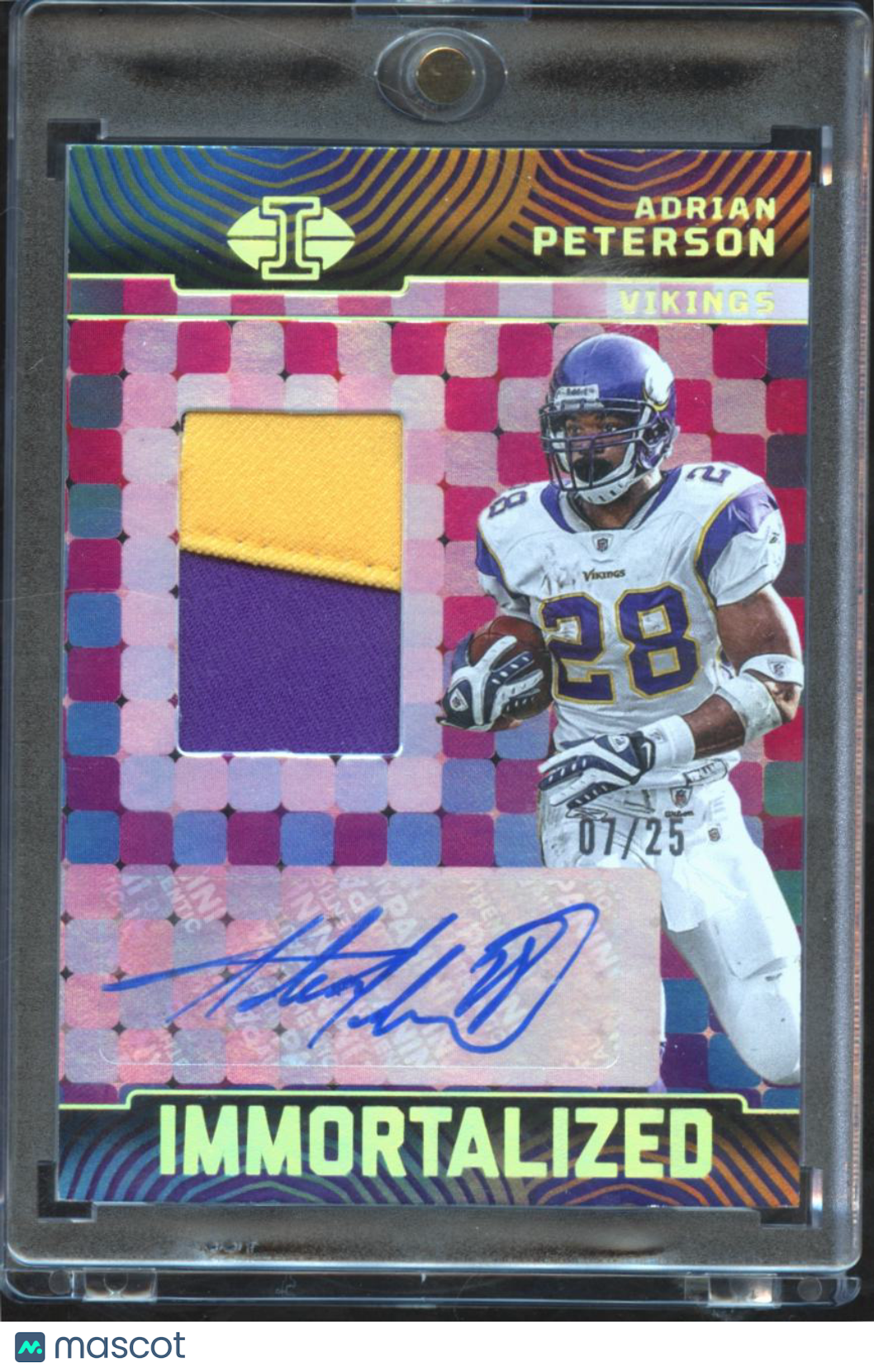 Adrian Peterson 2024 Illusions Auto Autograph 2 Color Patch 7/25 Vikings