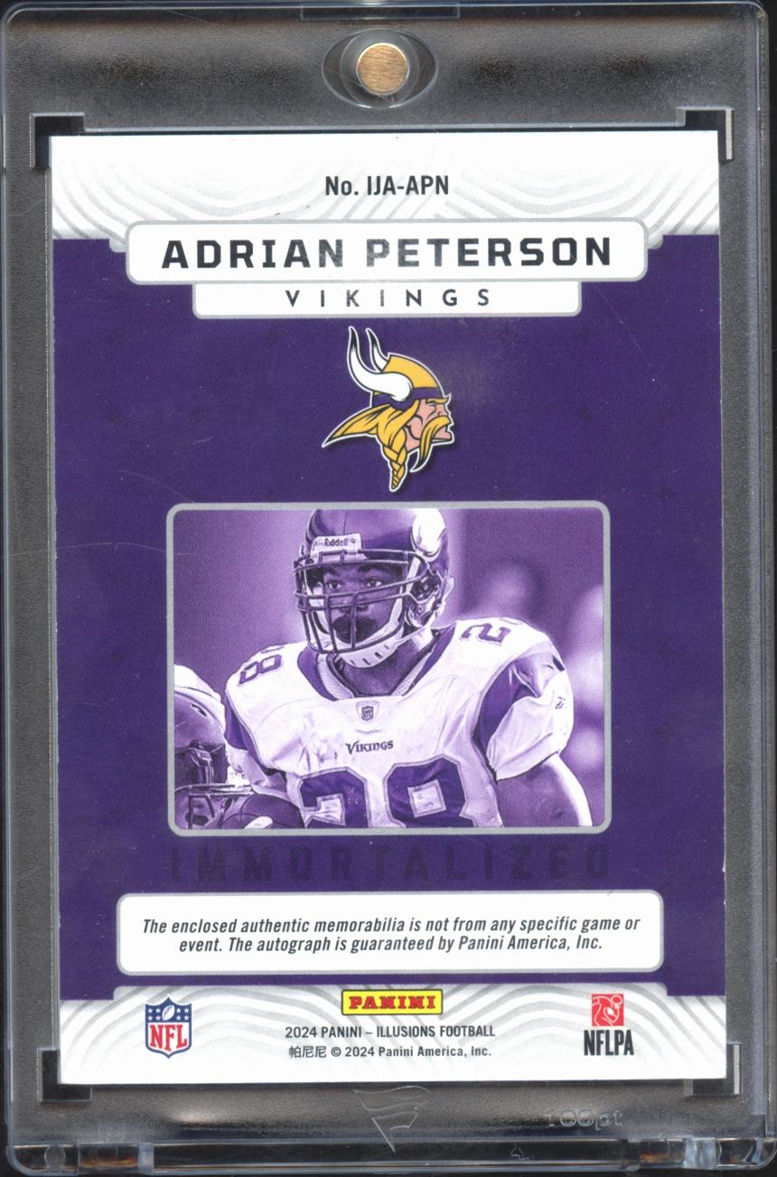 Adrian Peterson 2024 Illusions Auto Autograph 2 Color Patch 7/25 Vikings