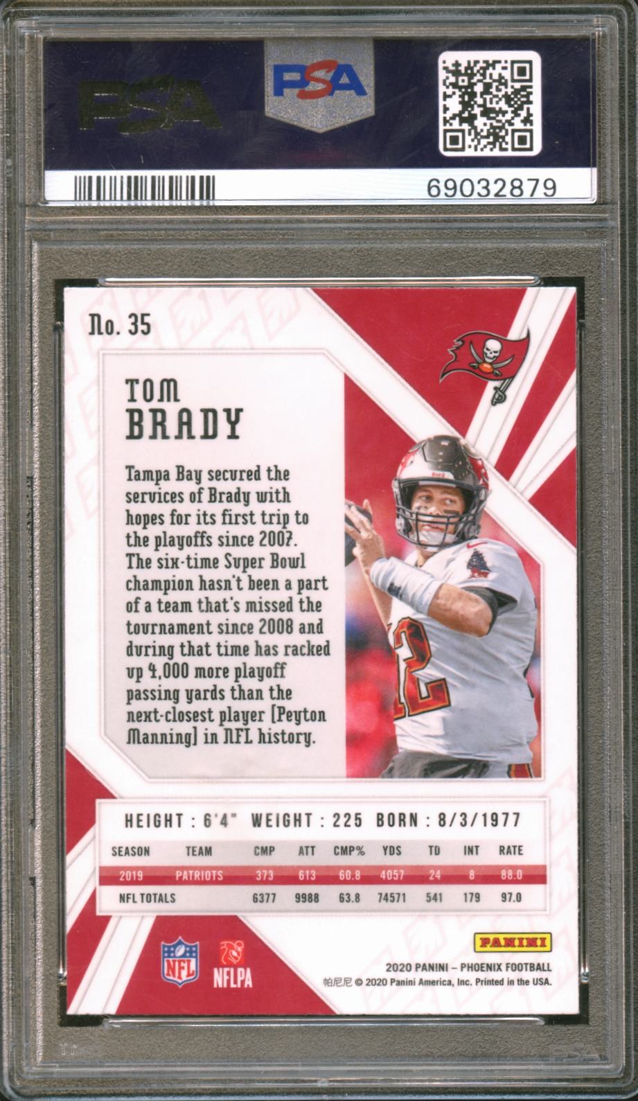 Tom Brady 2020 Phoenix Fire Burst Tampa Bay Buccaneers #35 PSA 10