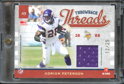 Adrian Peterson 2009 Donruss Elite Auto Autograph Game Worn Patch Sooners 12/25