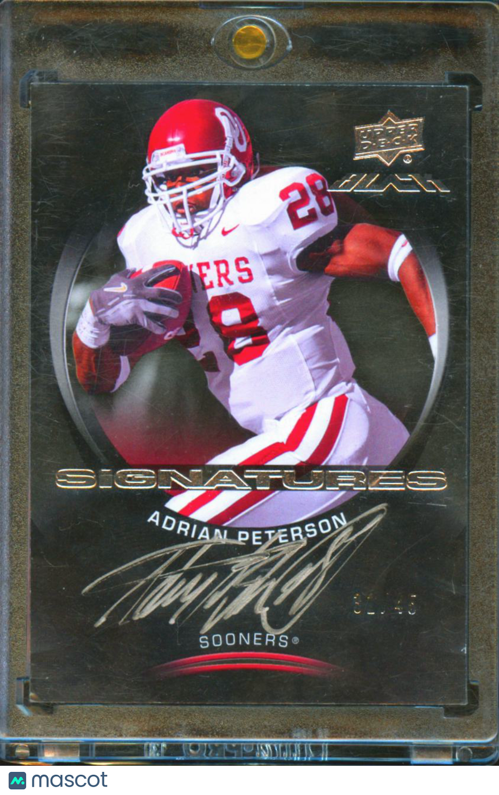 Adrian Peterson 2011 Upper Deck Black Auto Autograph 31/45 Oklahoma Sooners