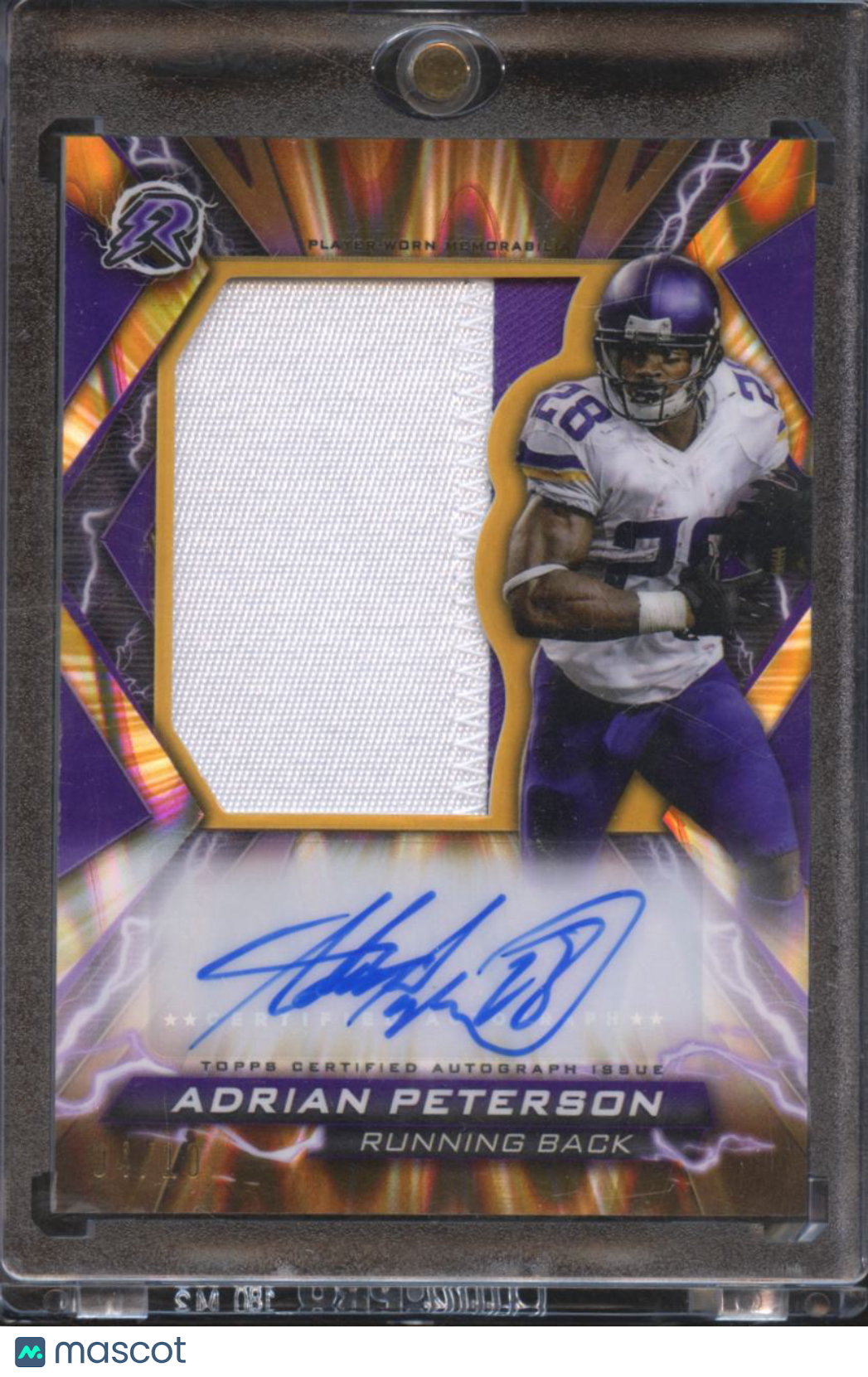 Adrian Peterson 2024 Topps Resurgence Auto Autograph Patch GOLD 4/10 Vikings