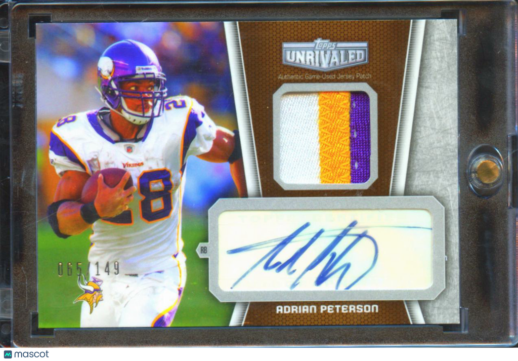 Adrian Peterson 2010 Topps Unrivaled Auto Autograph Game Worn Patch /149 Vikings