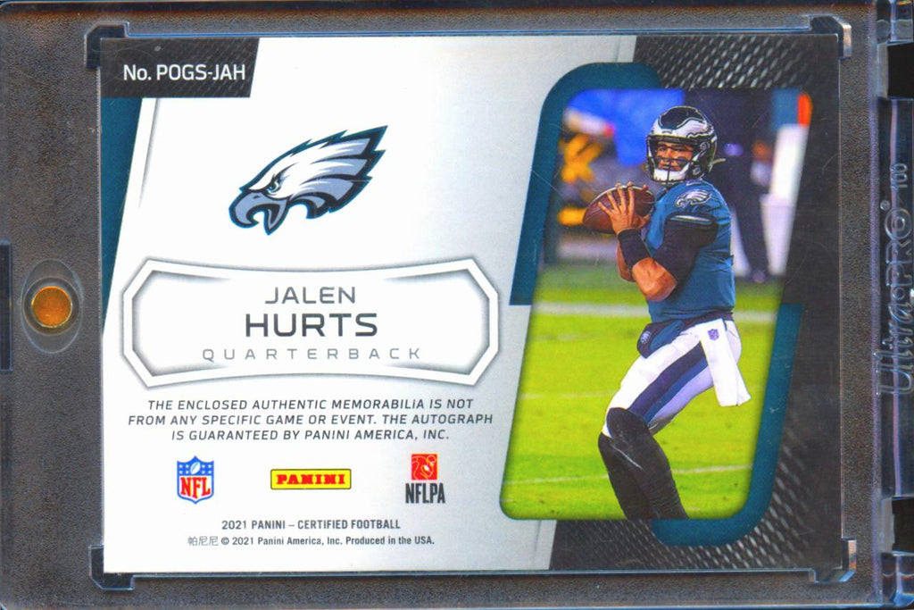 Jalen Hurts 2021 Certified Auto Autograph Patch Philadelphia Eagles 1/25
