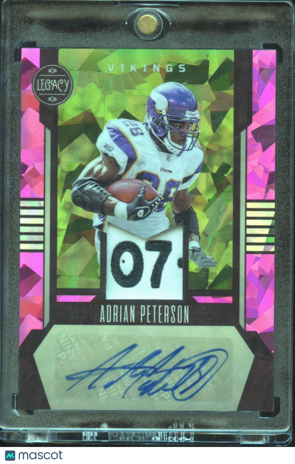 Adrian Peterson 2023 Legacy Auto Autograph Laundry Tag Patch 2/5 Vikings