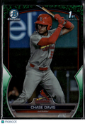 Chase Davis 2023 Bowman Chrome 1st Green Grass Refractor RC 66/99 Stl Cardinals