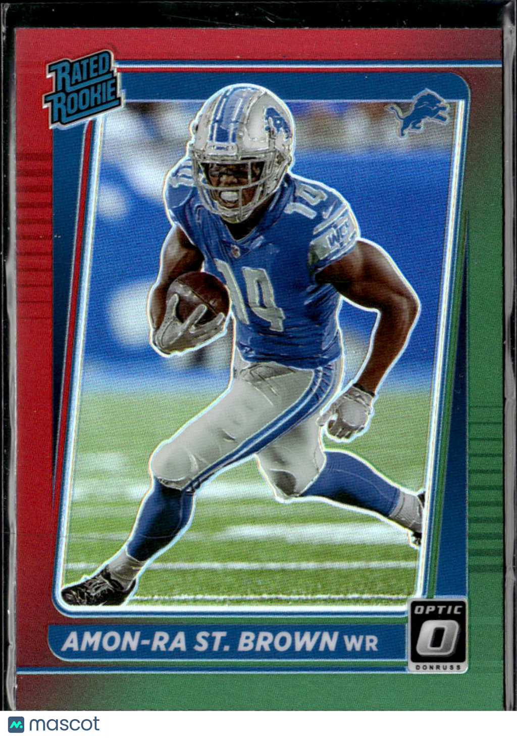 Amon-Ra St. Brown 2021 Optic Rated Rookie Red Green Prizm RC Detroit Lions