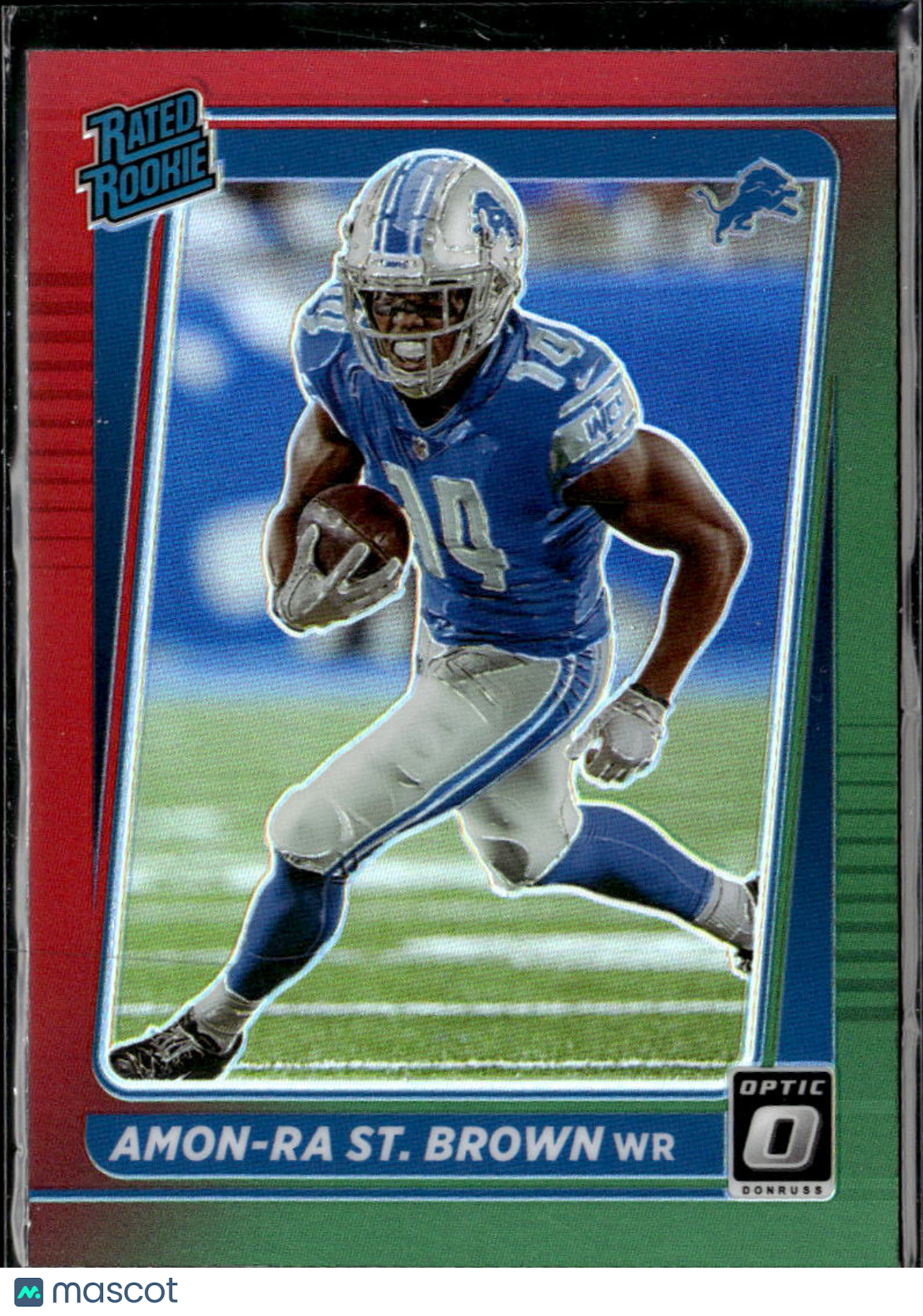 Amon-Ra St. Brown 2021 Optic Rated Rookie Red Green Prizm RC Detroit Lions