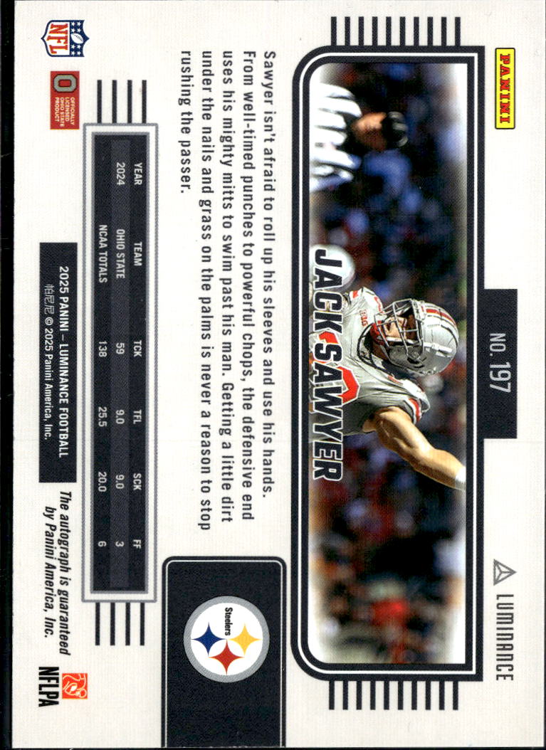 Jack Sawyer 2025 Luminance Auto Autograph RC Ohio State 513/700 Steelers