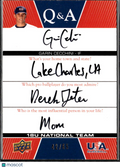 Garin Cecchini 2009 Upper Deck USA Mothers Day Inscription Auto Autograph /65