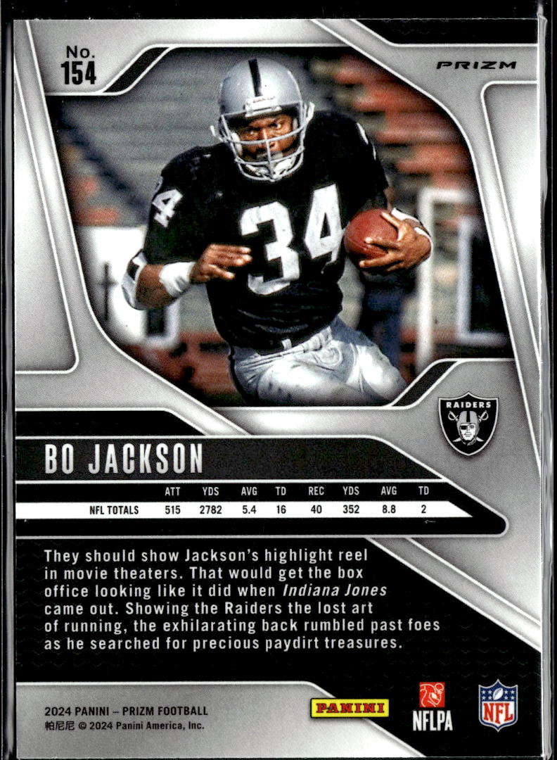 Bo Jackson 2024 Prizm Red Sparkle Prizm SSP SHORTPRINT Los Angeles Raiders