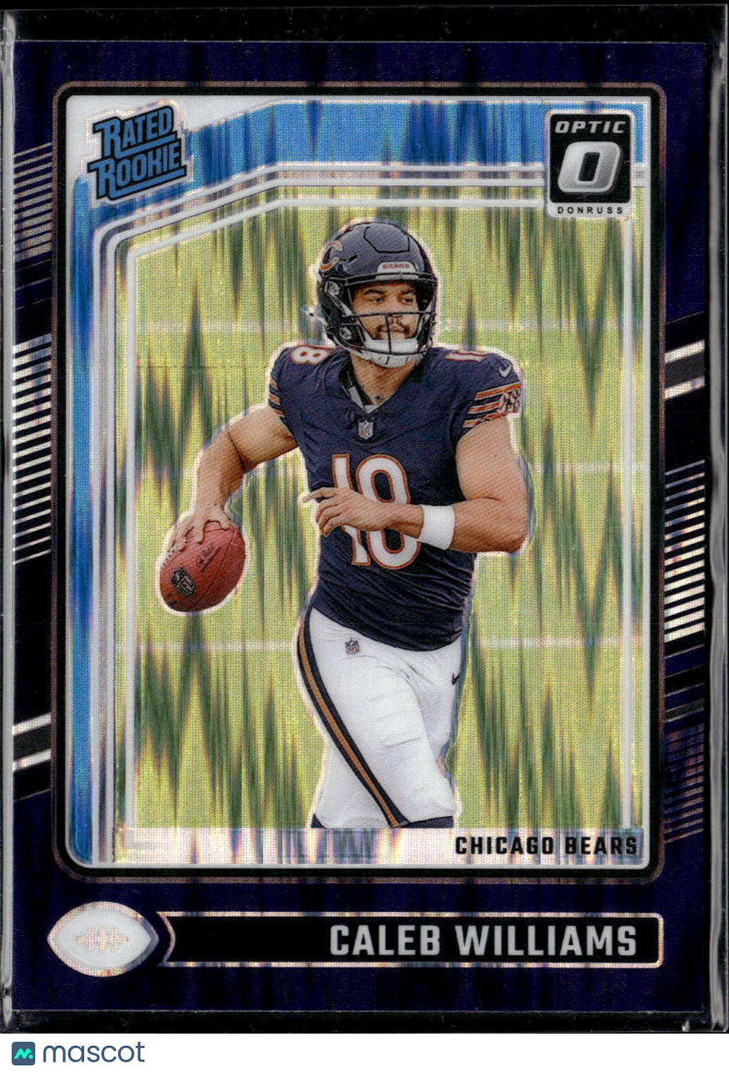 Caleb Williams 2024 Optic Rated Rookie Purple Shock Prizm RC #201 Chicago Bears