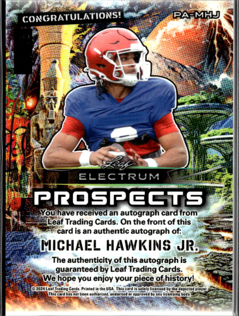 Michael Hawkins Jr. 2024 Leaf Electrum Auto Autograph 11/15 Oklahoma Sooners