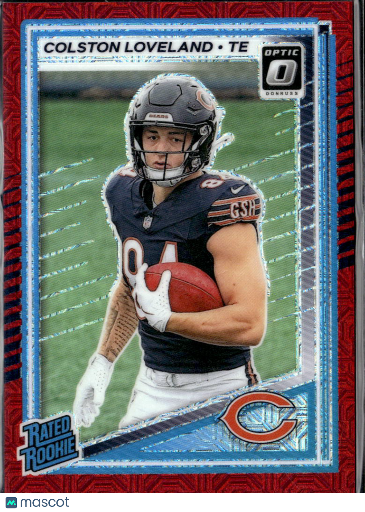 Colston Loveland 2025 Optic Rated Rookie Red Mojo Prizm RC Chicago Bears