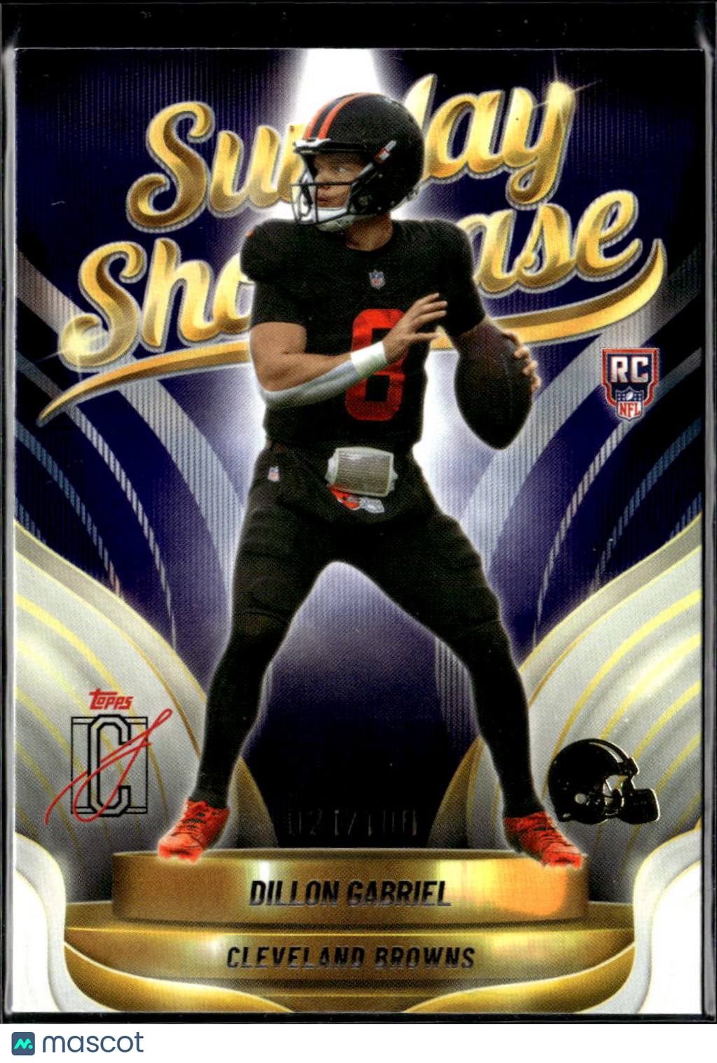Dillon Gabriel 2025 Topps Sunday Showcase RC Purple 21/100 Cleveland Browns