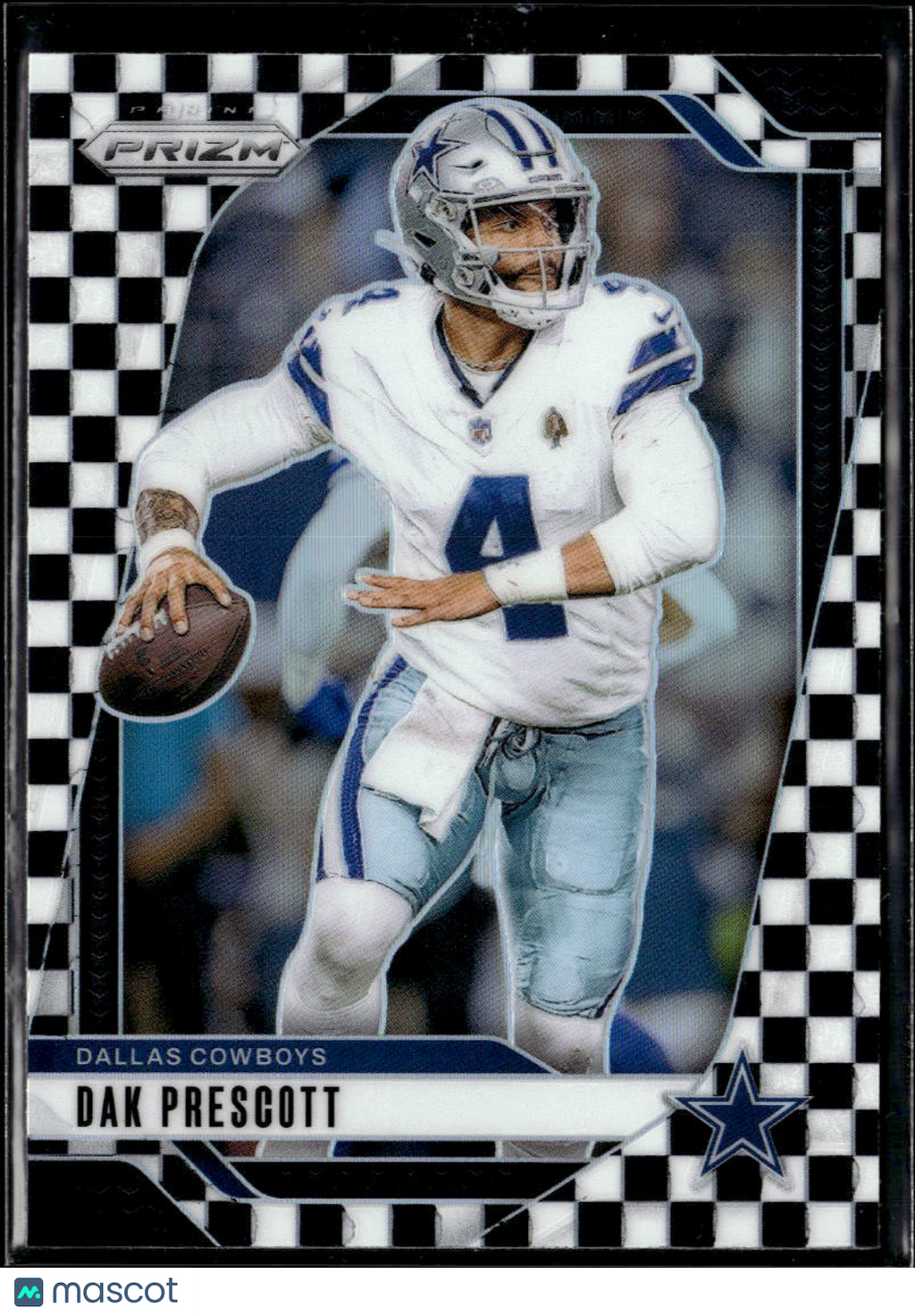 Dak Prescott 2024 Prizm White Black Checkerboard SSP SHORTPRINT Dallas Cowboys