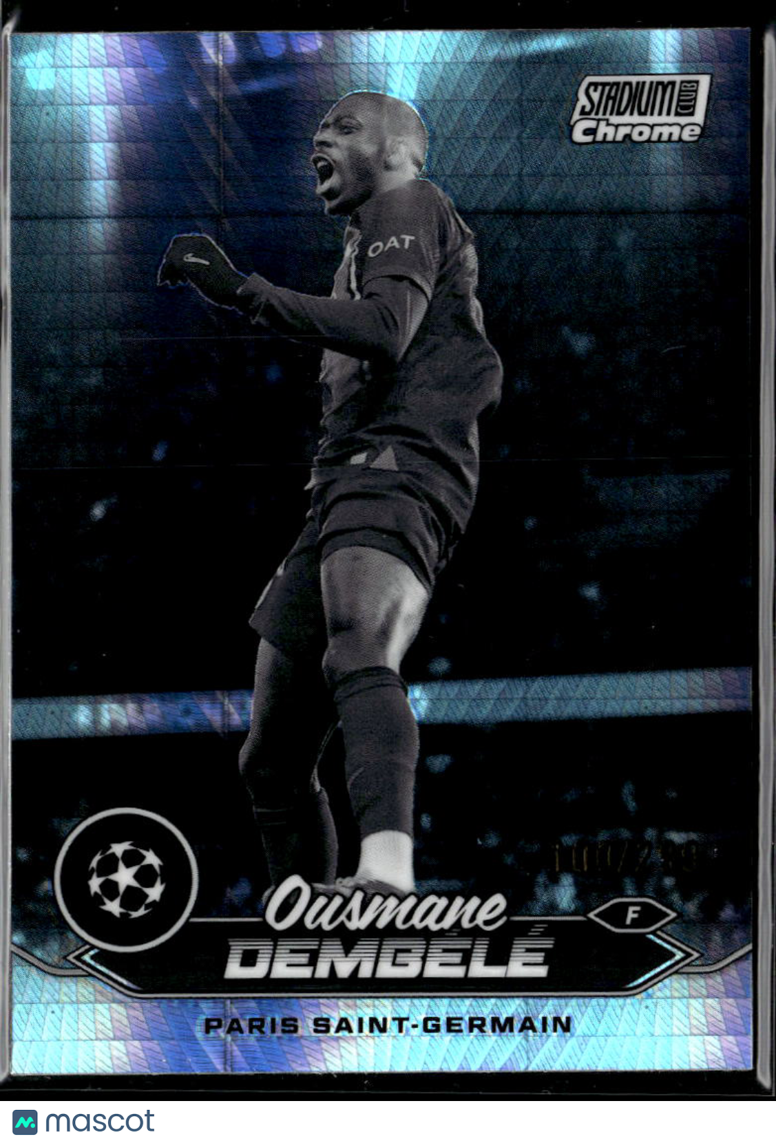 Ousmane Dembele 2024 Stadium Club Chrome Black & White /299 Paris Saint-Germain