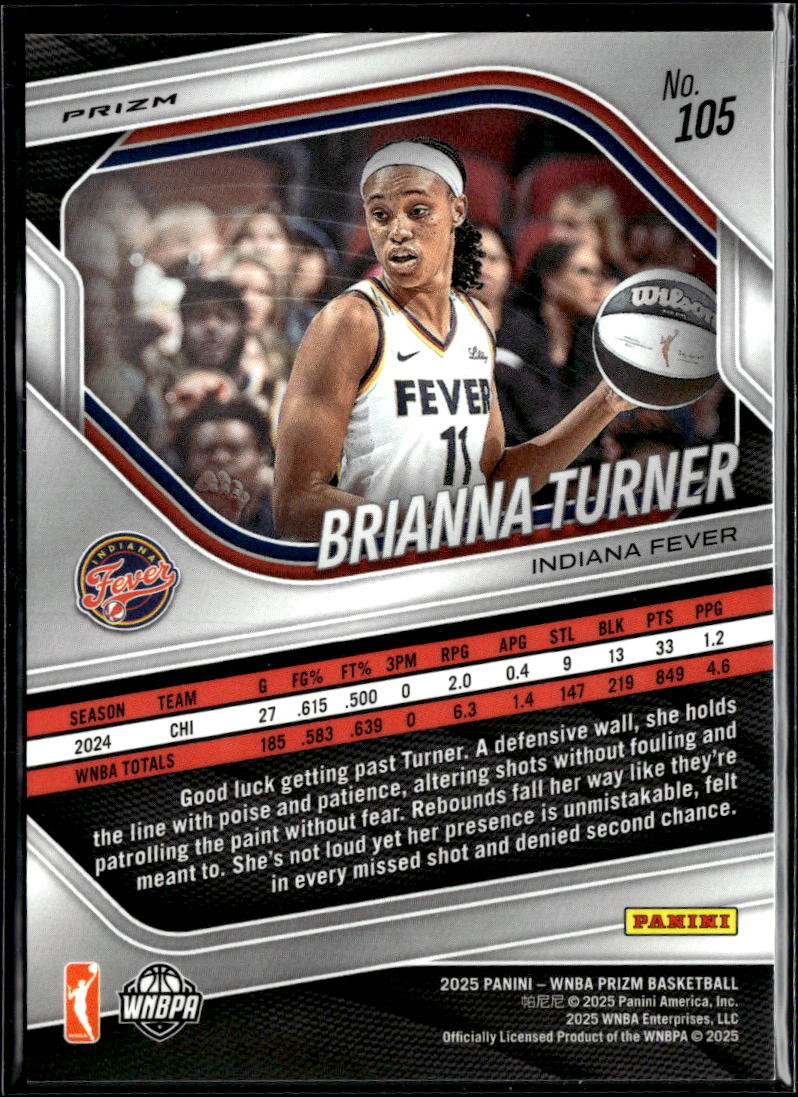 Brianna Turner 2025 Prizm Snakeskin Prizm SSP #105 ndiana Fever