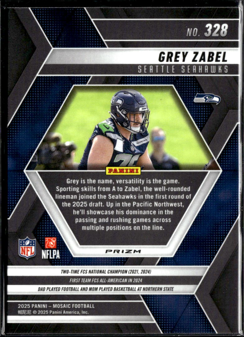 Grey Zabel 2025 Panini Mosaic Prizm RC Seattle Seahawks
