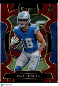 Isaac TeSlaa 2025 Select Red Prizm Rookie RC 104/149 Detroit Lions