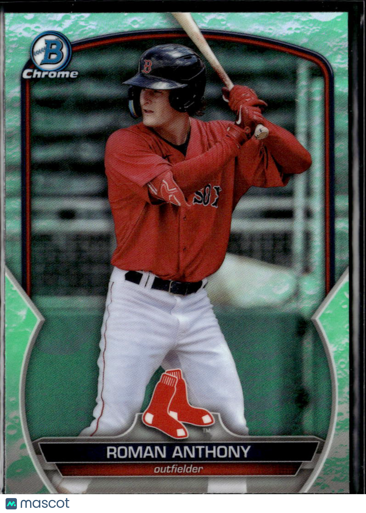 Roman Anthony 2023 Bowman Chrome Green Lunar Glow Refractor Boston Red Sox