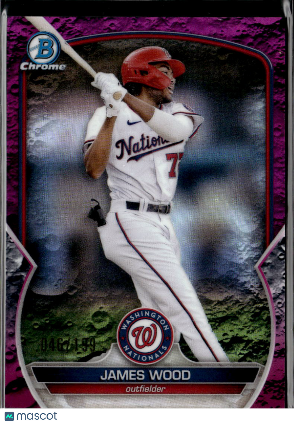 James Wood 2023 Bowman Chrome Lunar Glow Refractor Washington Nationals 46/199