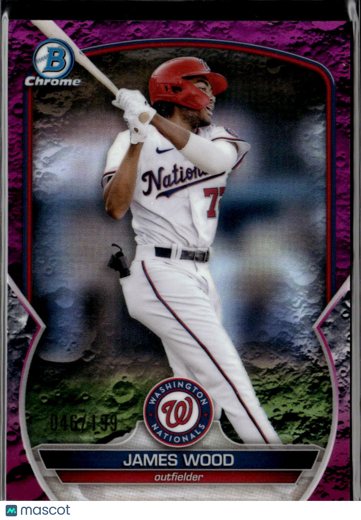 James Wood 2023 Bowman Chrome Lunar Glow Refractor Washington Nationals 46/199
