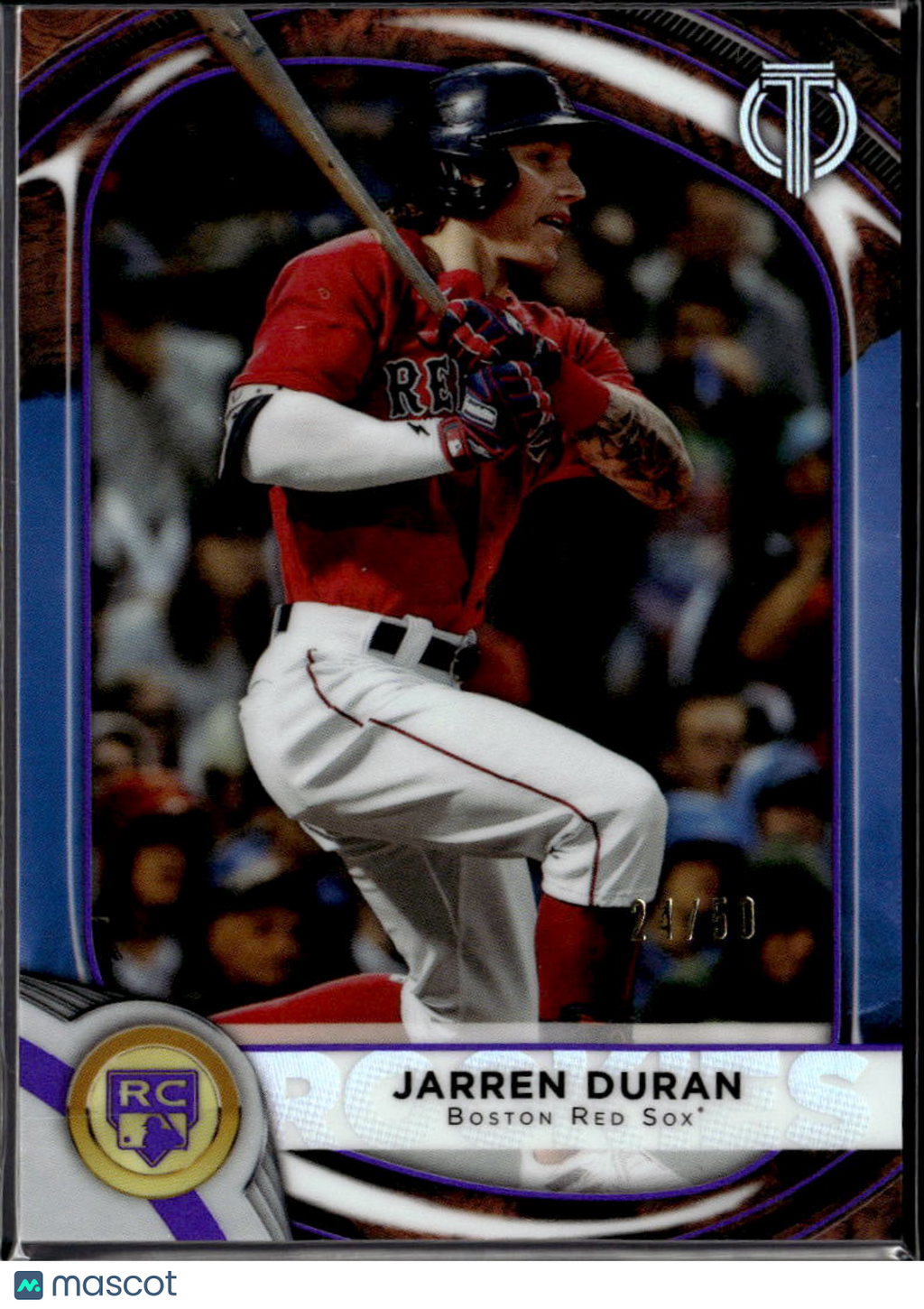 Jarren Duran 2022 Topps Tribute Blue Rookie RC 24/50 Boston Red Sox