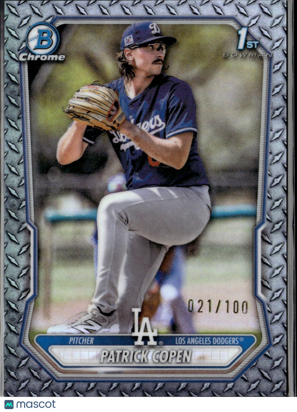 Patrick Copen 2026 Bowman Chrome Sttel Metal Refractor 21/100 LA Dodgers