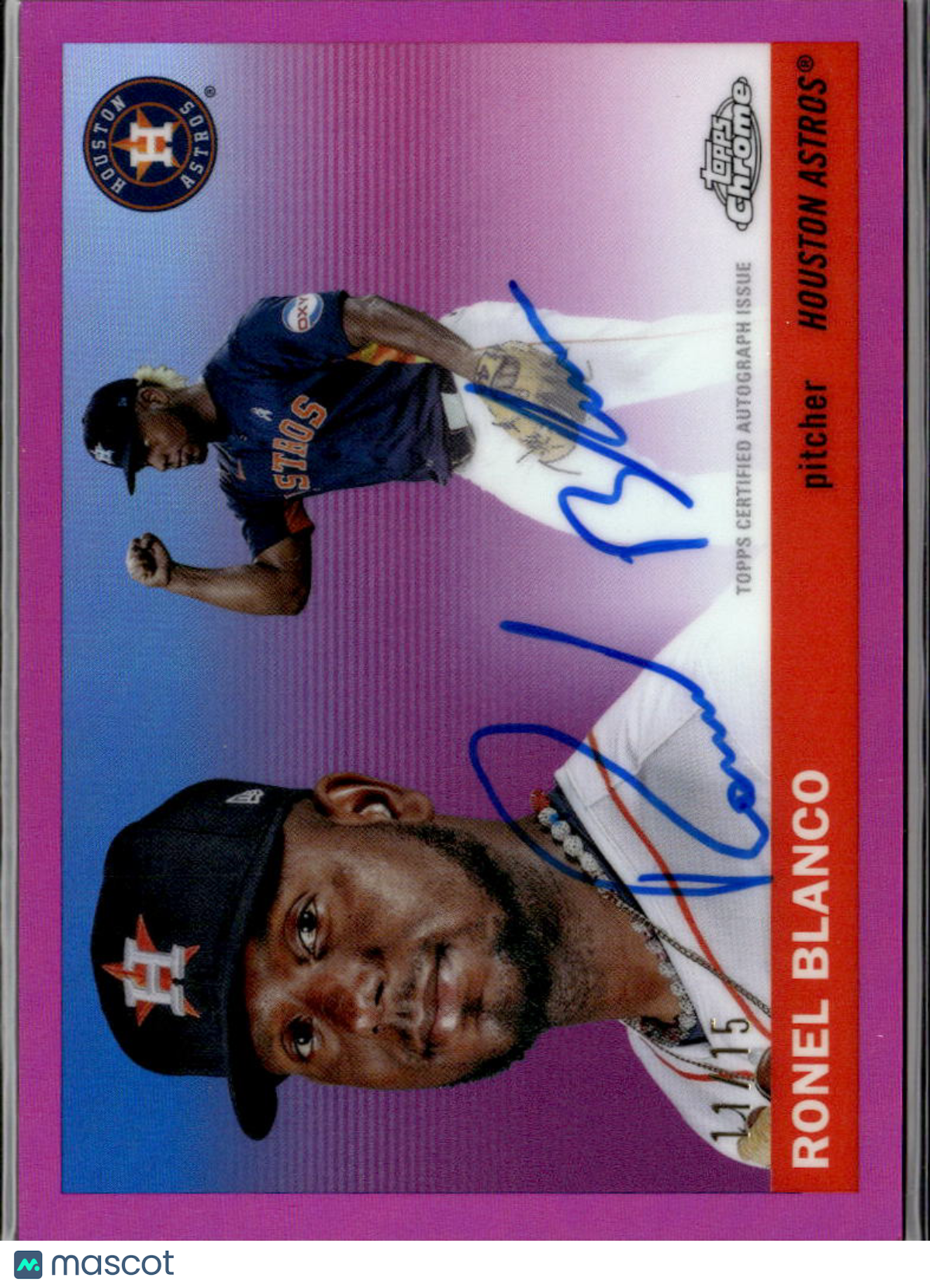 Ronel Blanco 2025 Topps Chrome Platinum Auto Autograph Pink 11/15 Houston Astros