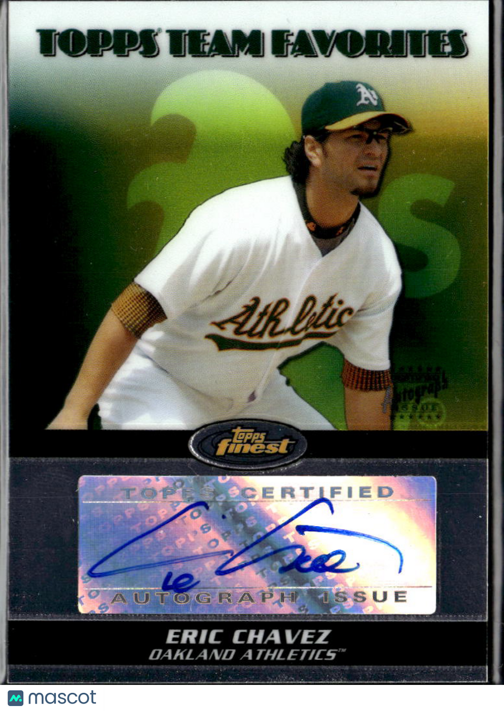Eric Chavez 2008 Topps Team Favorites Finest Auto /190 Oakland Athletics