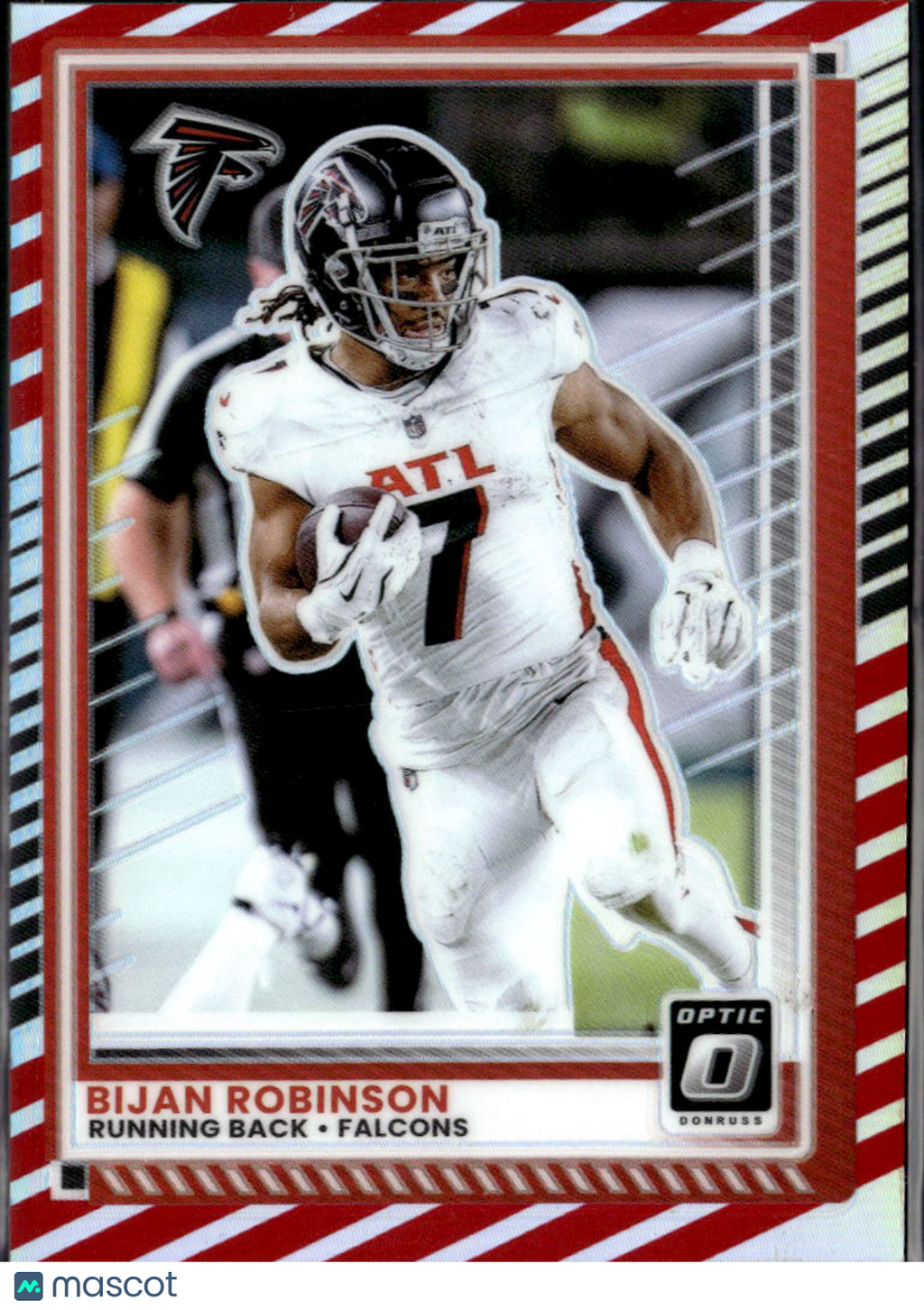 Bijan Robinson 2025 Optic Red White Freedom Prizm SSP Atlanta Falcons