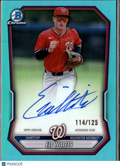 Eli Willits 2026 Bowman Chrome Auto Autograph Aqua 114/125 Washington Nationals