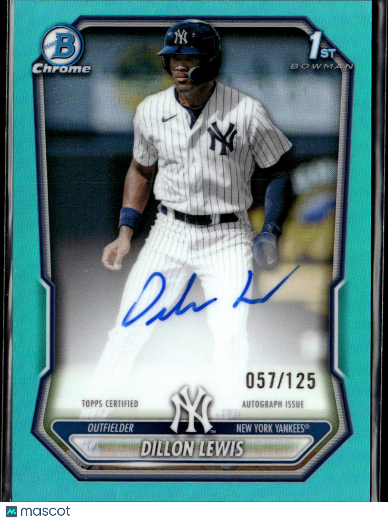 Dillon Lewis 2026 Bowman Chrome 1st Auto Autograph RC 57/125 New York Yankees