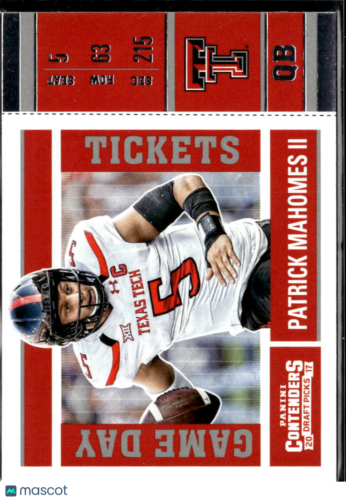 Patrick Mahomes II 2017 Contenders Draft Picks Rookie RC Texas Tech KC Chiefs