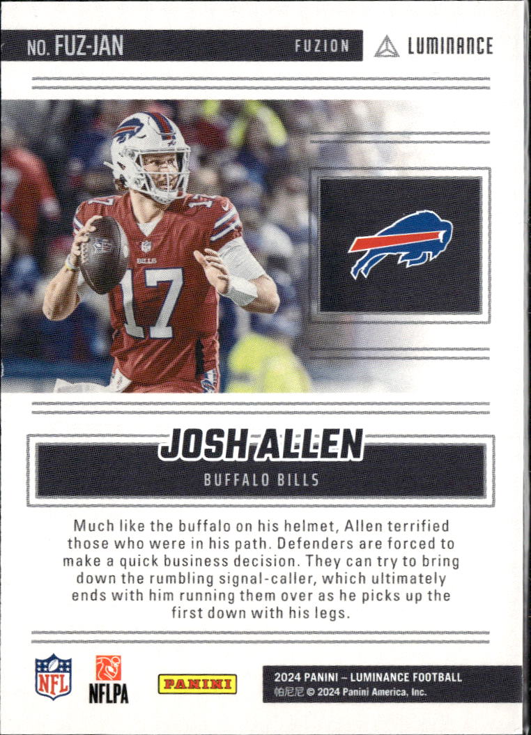 Josh Allen 2024 Panini Luminance Fuzion Insert Buffalo Bills