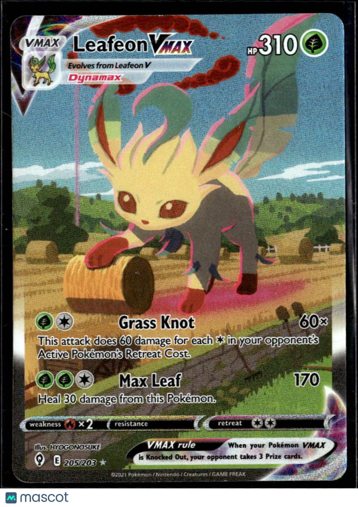 Leafeon VMAX 2021 Evolving Skies Holo Secret Rare SAR #205/203