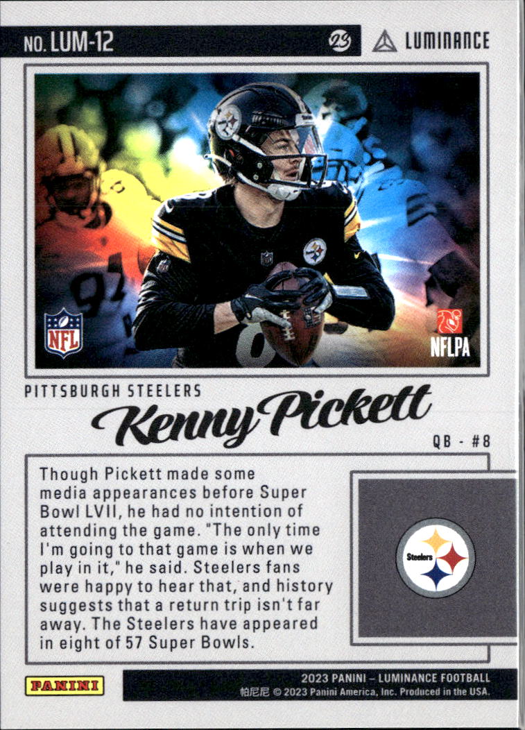 Kenny Pickett 2023 Luminance Luminosity CASE HIT SSP Pittsburgh Steelers