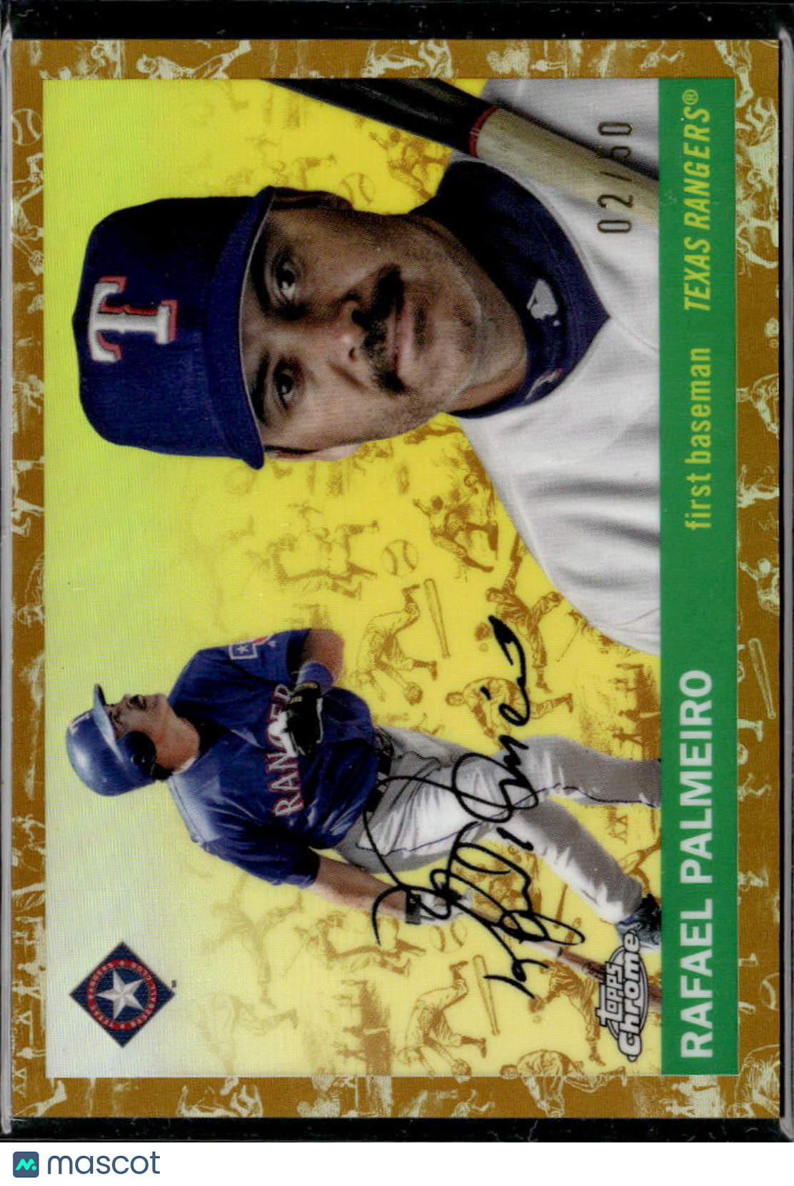 Rafael Palmeiro 2025 Topps Chrome Platinum GOLD Refractor 2/50 Texas Rangers