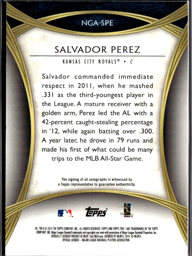 Salvador Perez 2014 Tier One Auto Autograph 67/399 Kansas City Royals