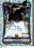 Jonah Tong 2026 Bowman Chrome RC Auto Autograph 74/100 New York Mets