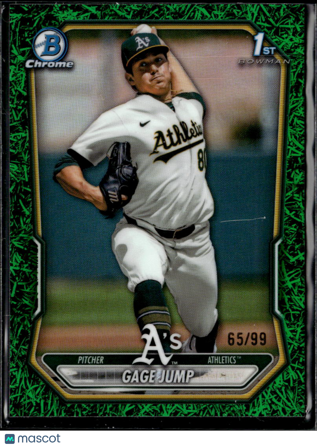 Gage Jump 2026 Bowman Chrome 1st Green Grass Refractor 65/99 Oakland Athletics