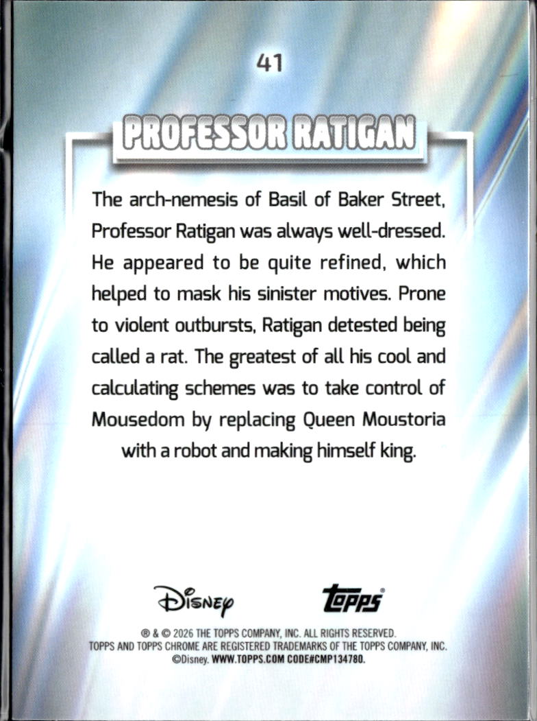 Professor Ratigan 2026 Topps Chrome Disney Pink Refractor 168/250 #41