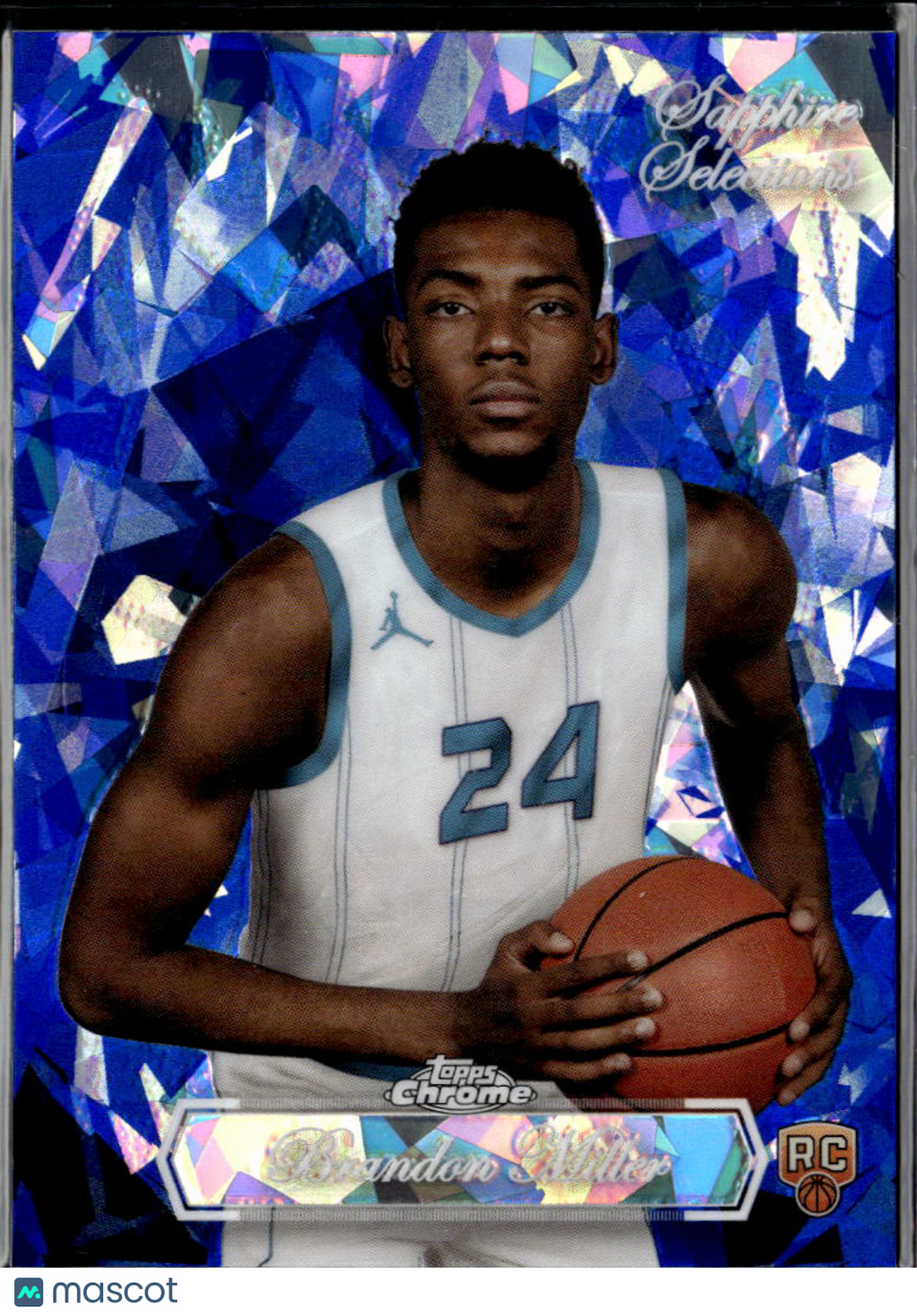 Brandon Miller 2024 Topps Chrome Sapphire Selections SSP RC Blue Hornets
