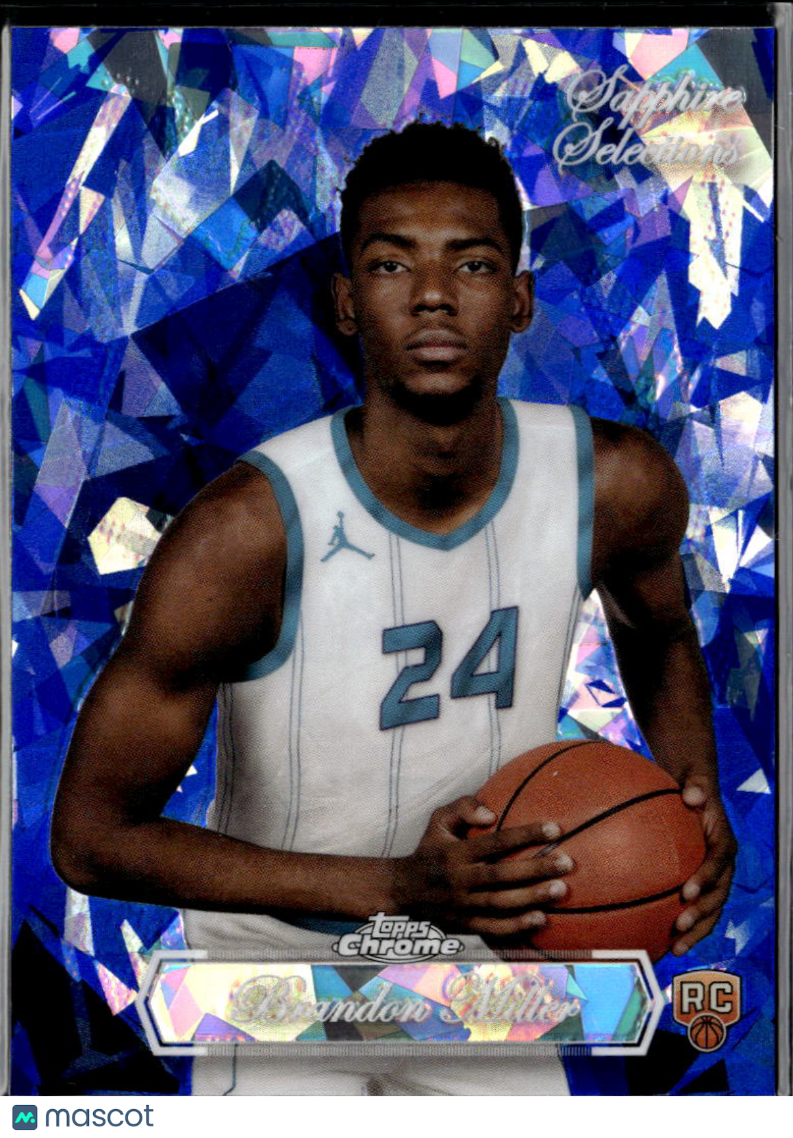 Brandon Miller 2024 Topps Chrome Sapphire Selections SSP RC Blue Hornets
