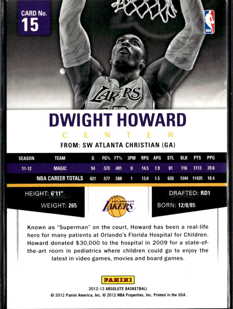 Dwight Howard 2012-13 Absolute GOLD Spectrum 4/25 Los Angeles Lakers