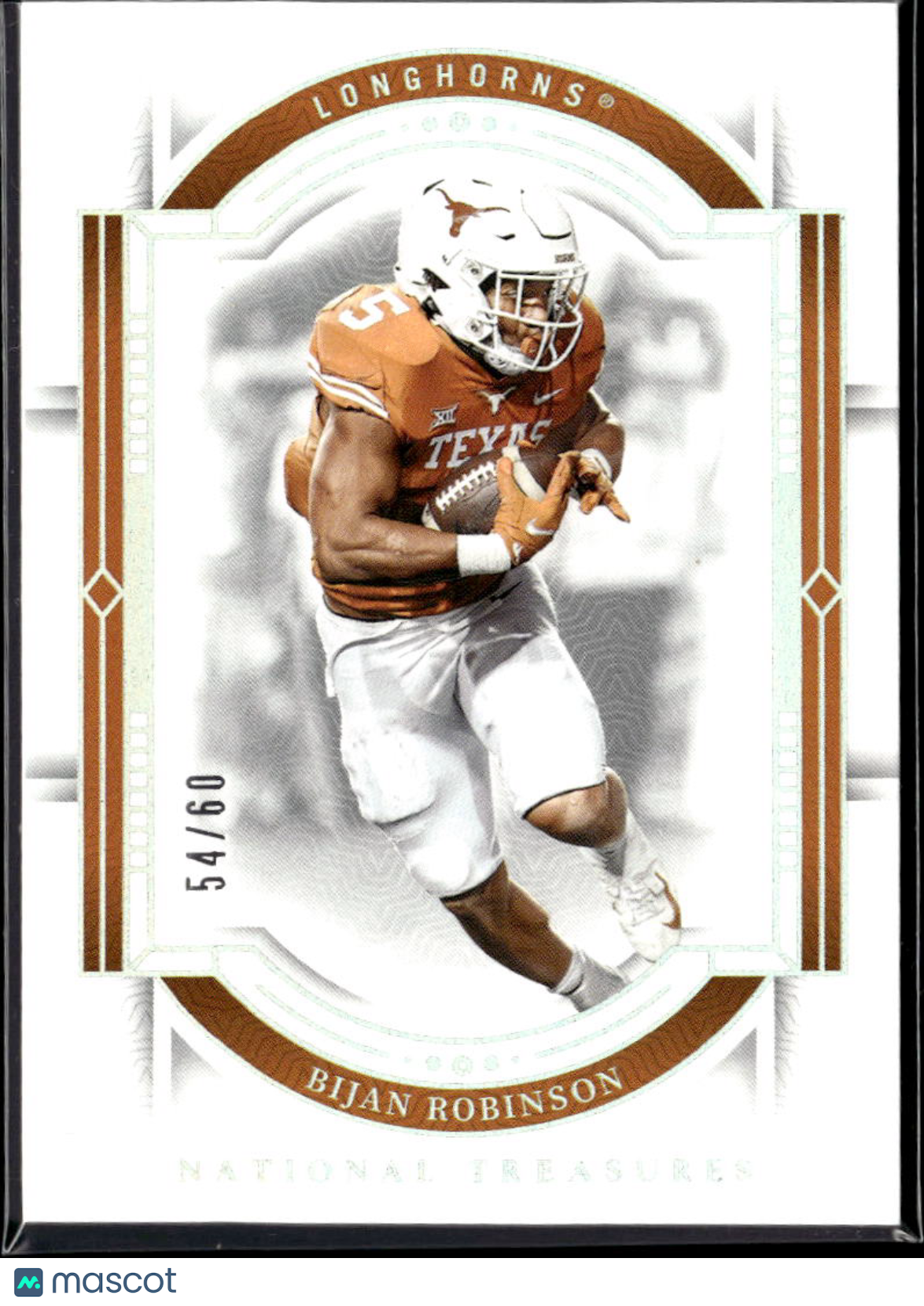 Bijan Robinson 2024 National Treasures Holo Silver 54/60 #26 Texas Longhorns