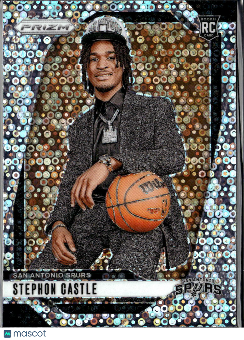 Stephon Castle 2024-25 Prizm Variation Disco Prizm Rookie RC San Antonio Spurs