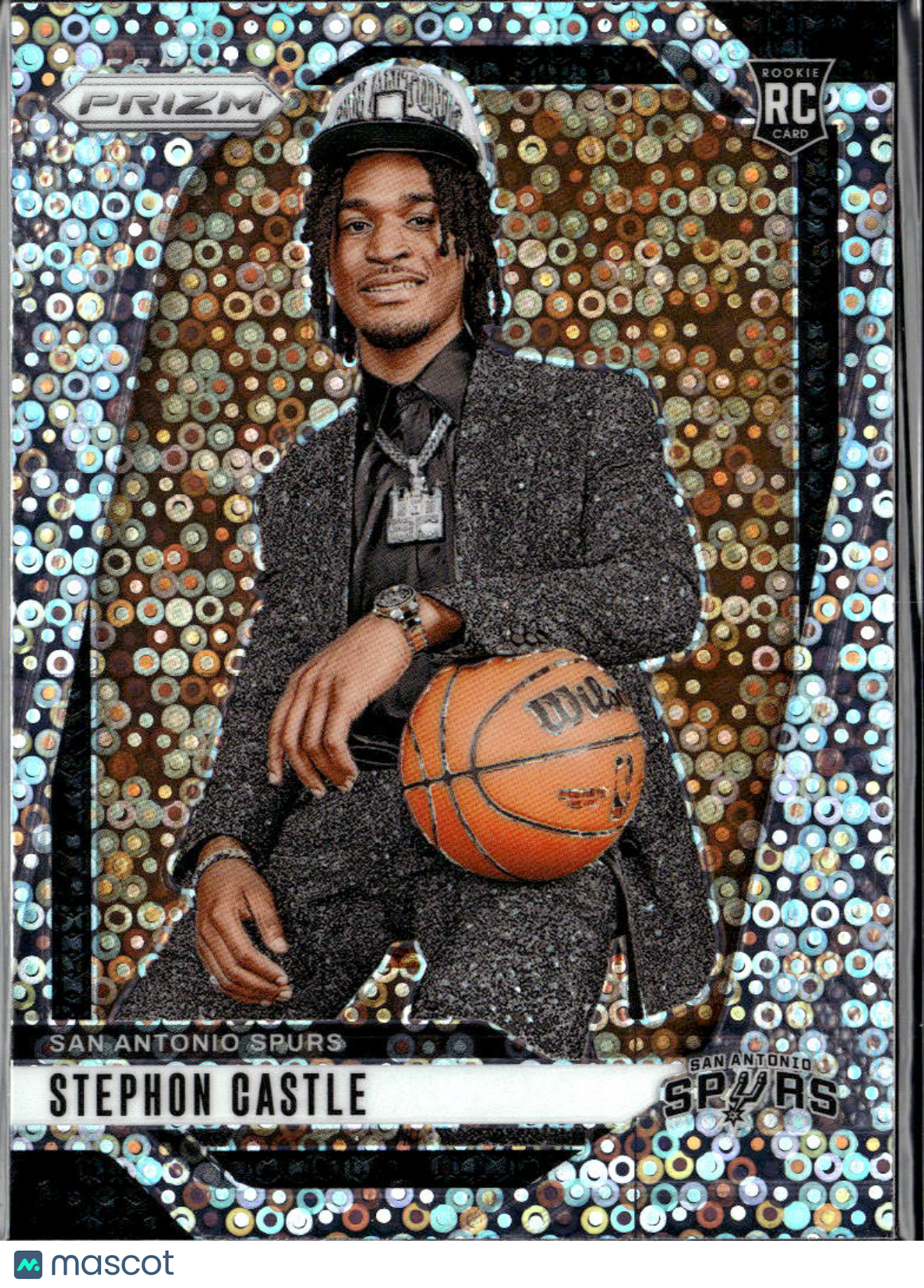 Stephon Castle 2024-25 Prizm Variation Disco Prizm Rookie RC San Antonio Spurs